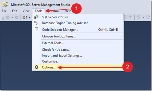 sql server management studio line numbers